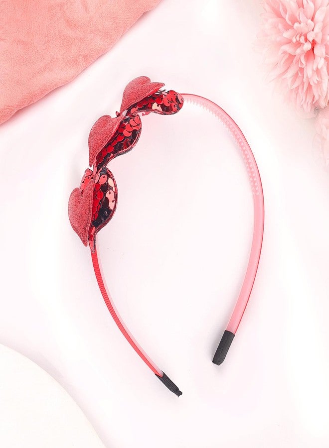 Mangoit Valentines Day Heart Headband Red Sequins Love Hair Band Hoop, Glitter Double-layered Red Shiny Heart Hair Accessories for Women, Sparkly Valentine's Day New Year Wedding Birthday Party Gift - Image 5